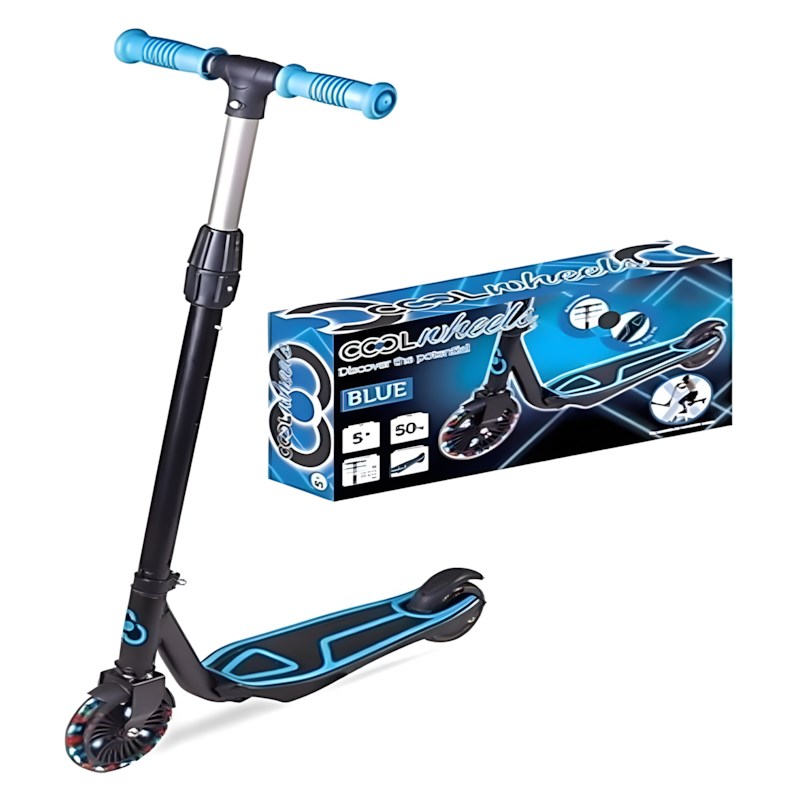 Cool Wheels 5+ Yaş Mavi Işıklı 2 Tekerlekli Çocuk Scooter - Görsel 2