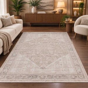 Otantik Geometrik Desenli Vintage Dokuma Salon Halısı Saçaklı 200x290 cm